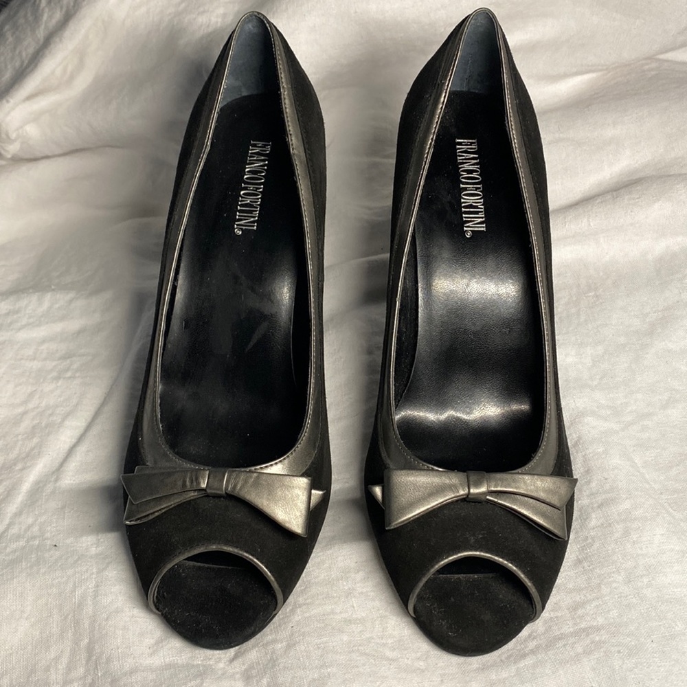 FRANCO FORTINI SUEDE PEEP TOE